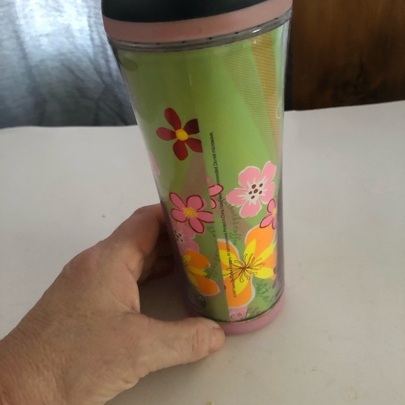Starbucks Floral Travel Mug - Green and Pink - Picture 2 of 9